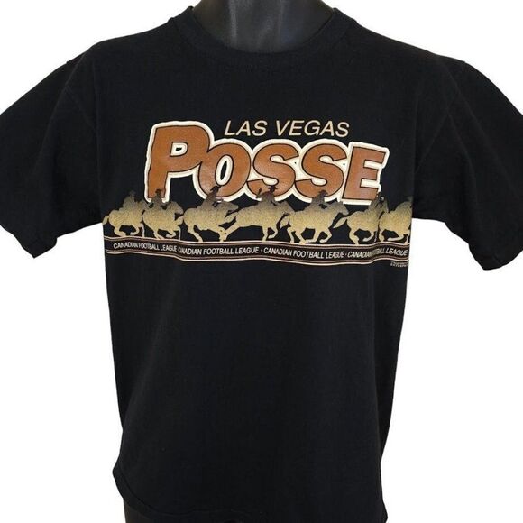 Las Vegas Posse T Shirt Mens Size Medium Vintage 90s Canadian Football League - Picture 1 of 6